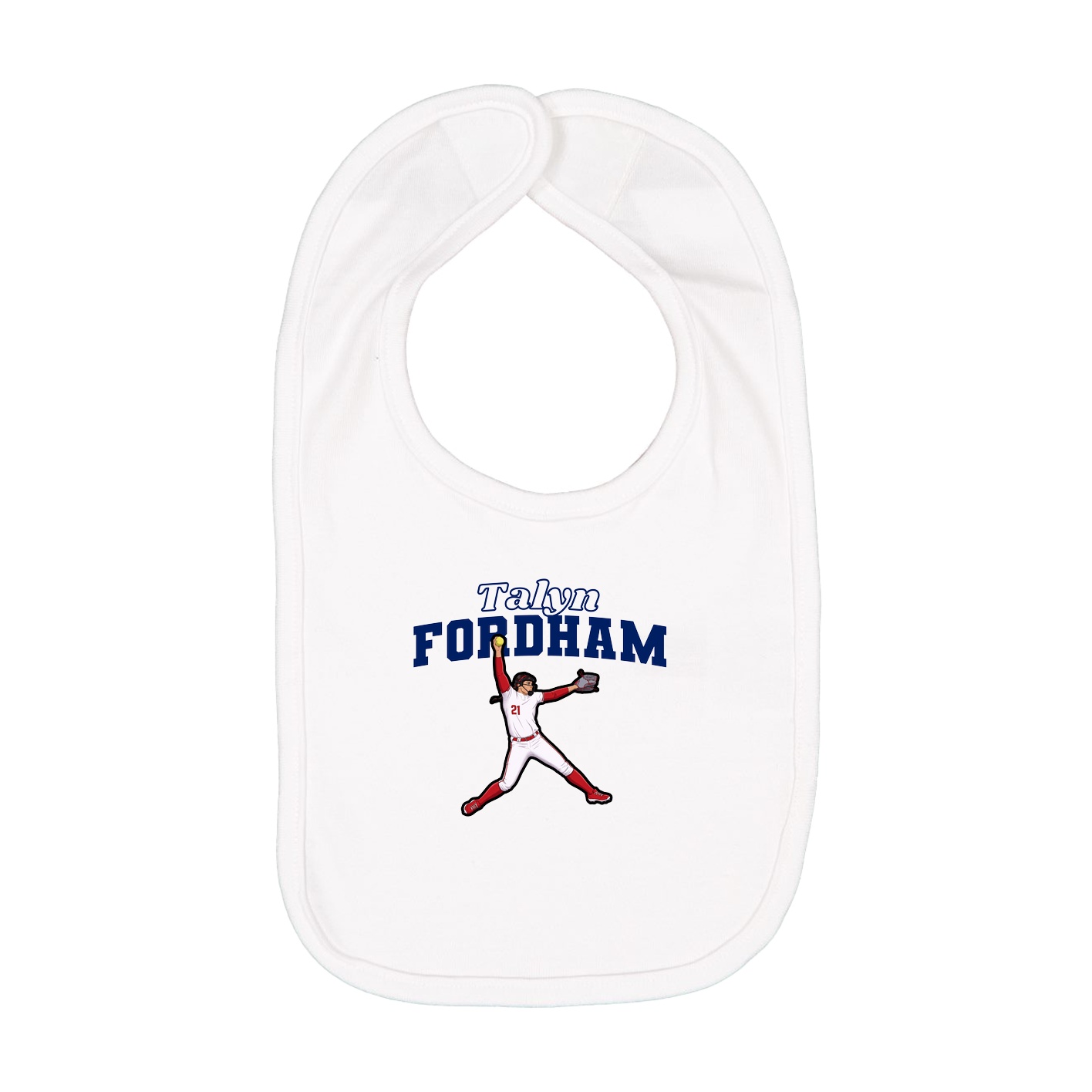 Infant Bib — Name Arch in White