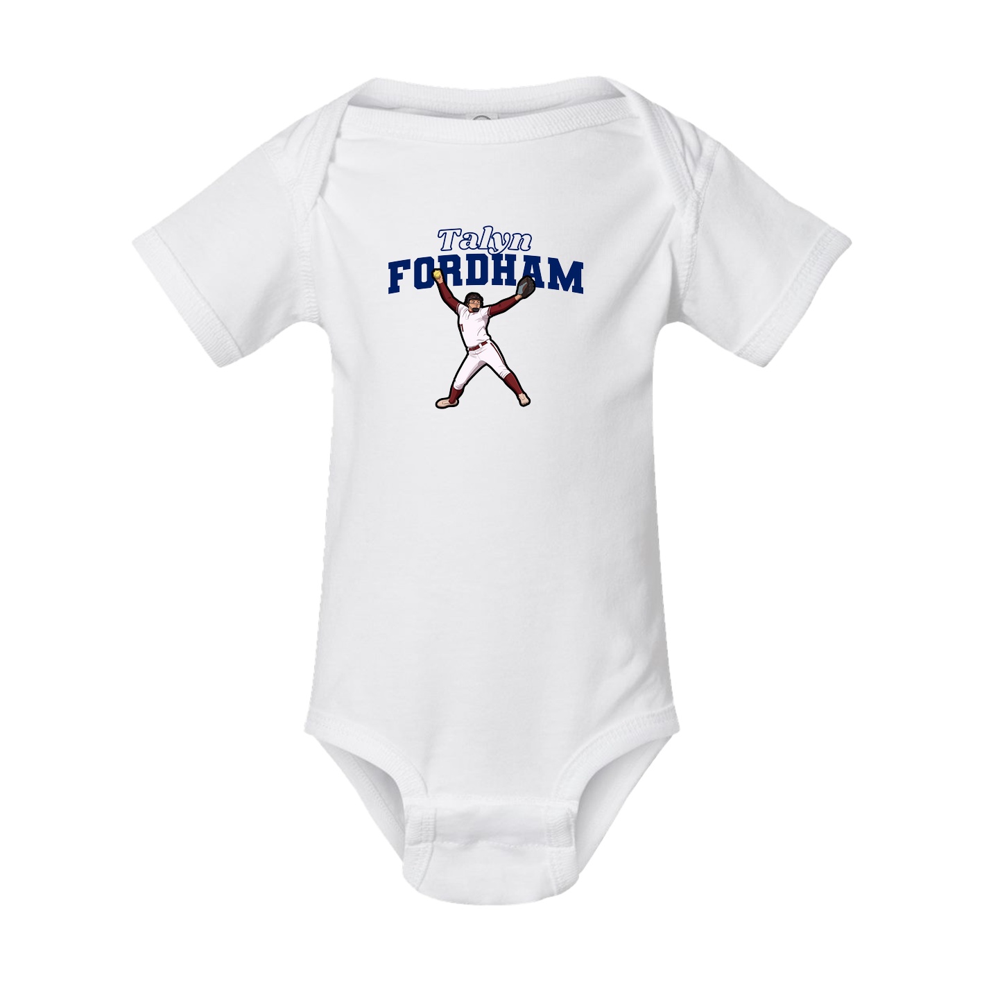 Baby Onesie — Name Arch in White