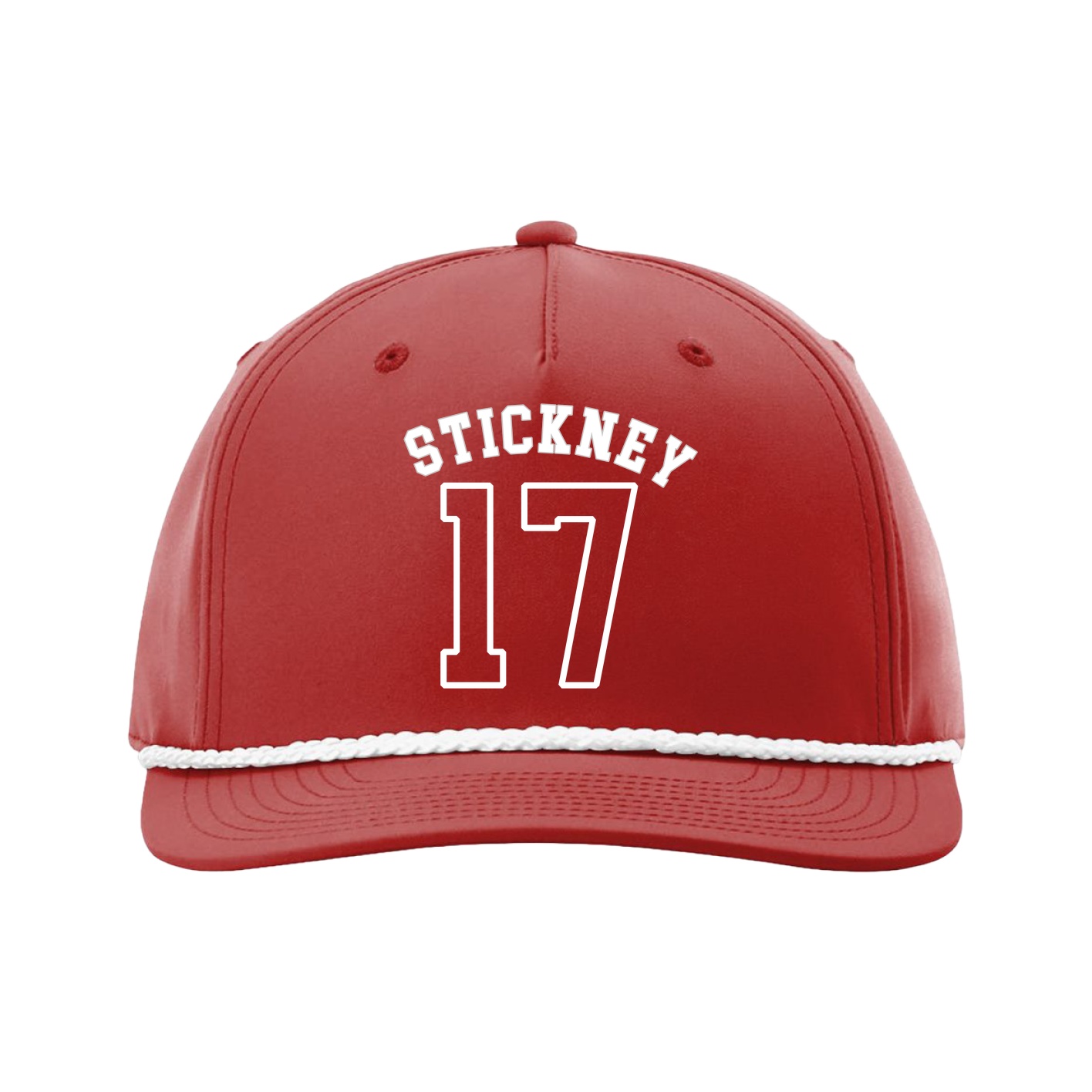 Five-Panel Classic Rope Cap — Shirsey Arch in Red