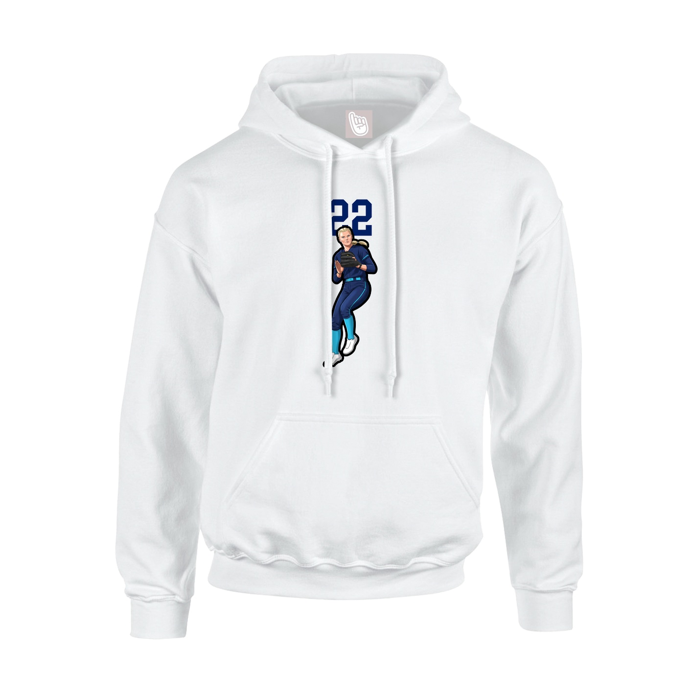 Youth Hoodie — Number Top in White