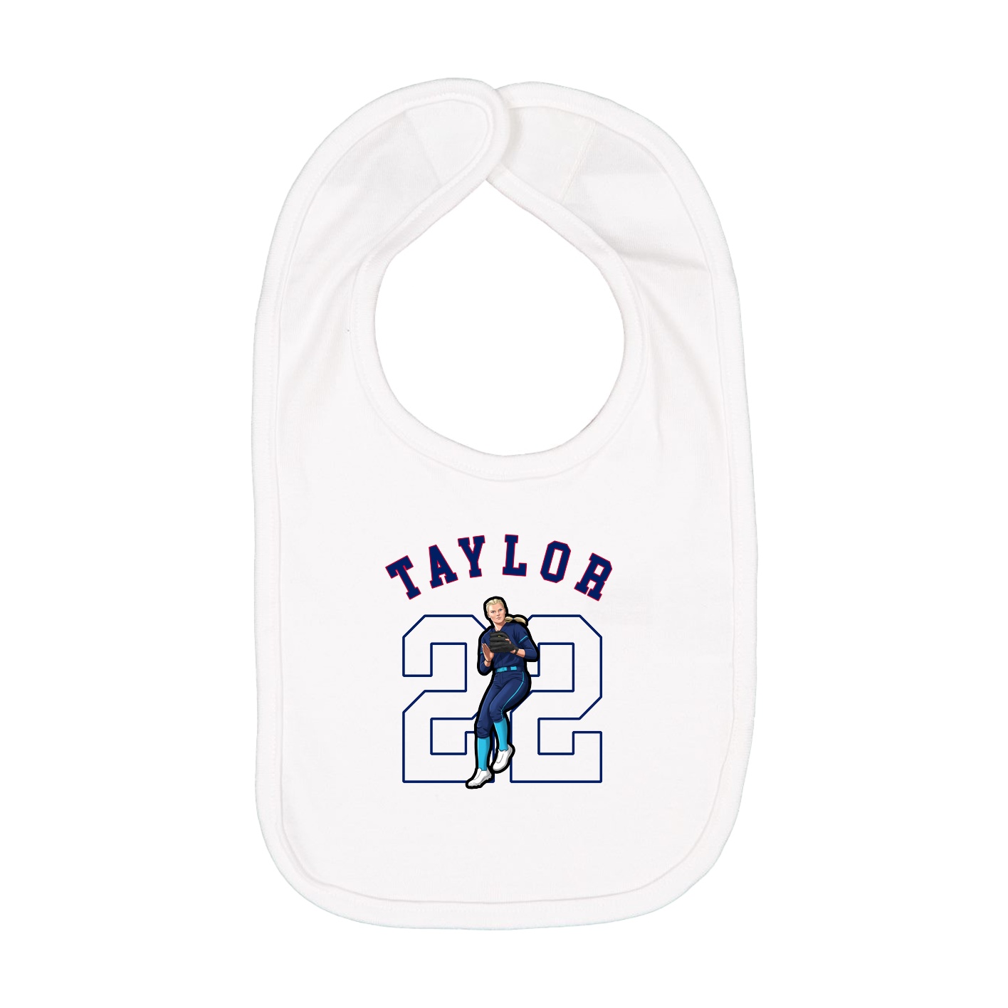 Infant Bib — Shirsey Arch in White