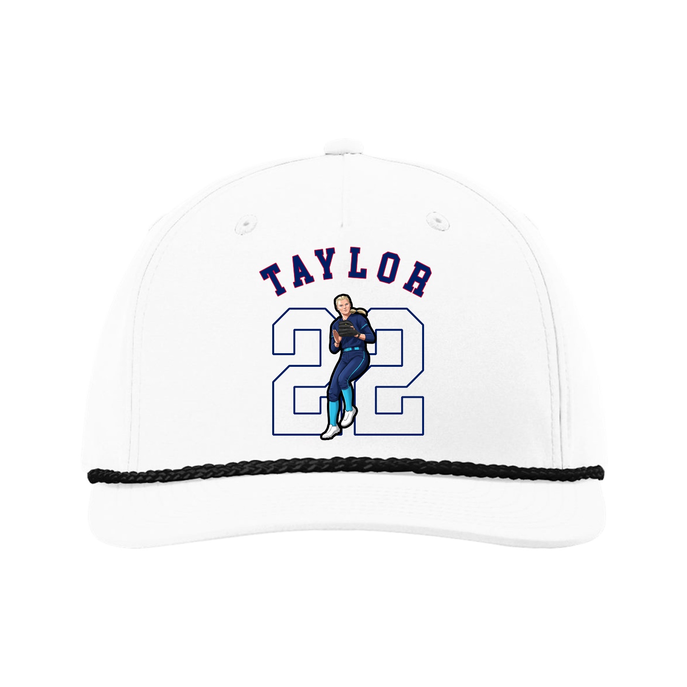 Five-Panel Classic Rope Cap — Shirsey Arch in White