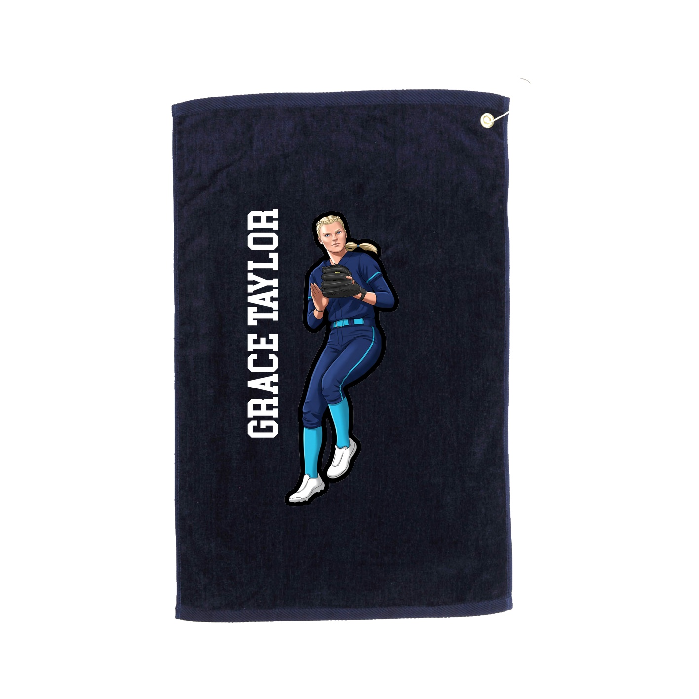 Golf Towel — Name Vertical in Navy