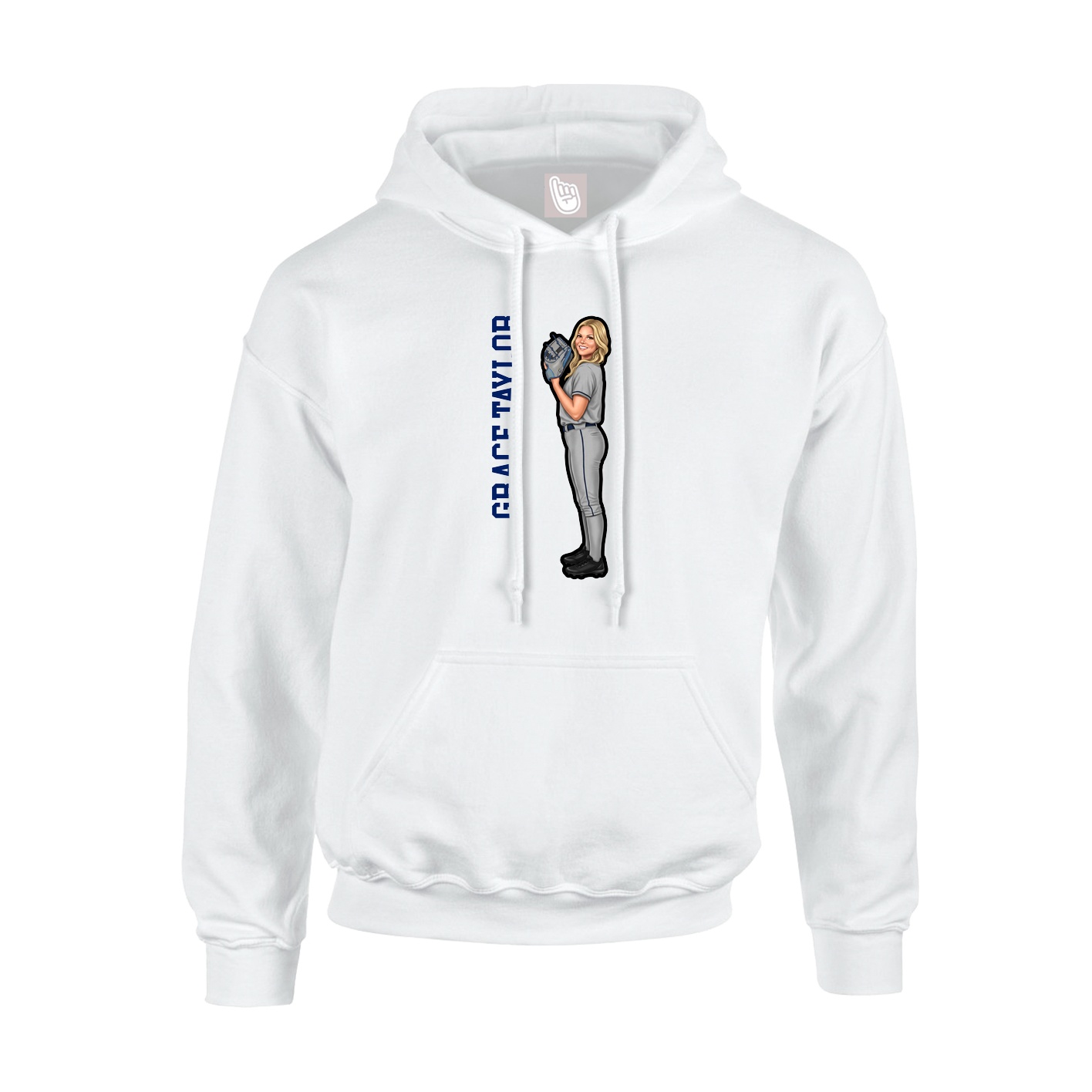 Hoodie — Name Vertical in White