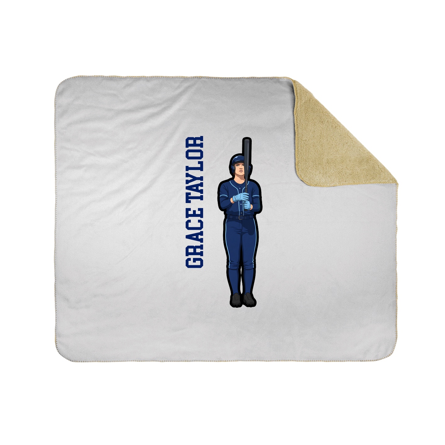 Throw Blanket — Name Vertical in White