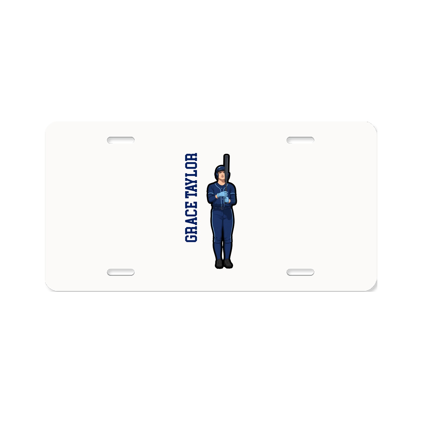 License Plate — Name Vertical in Classic