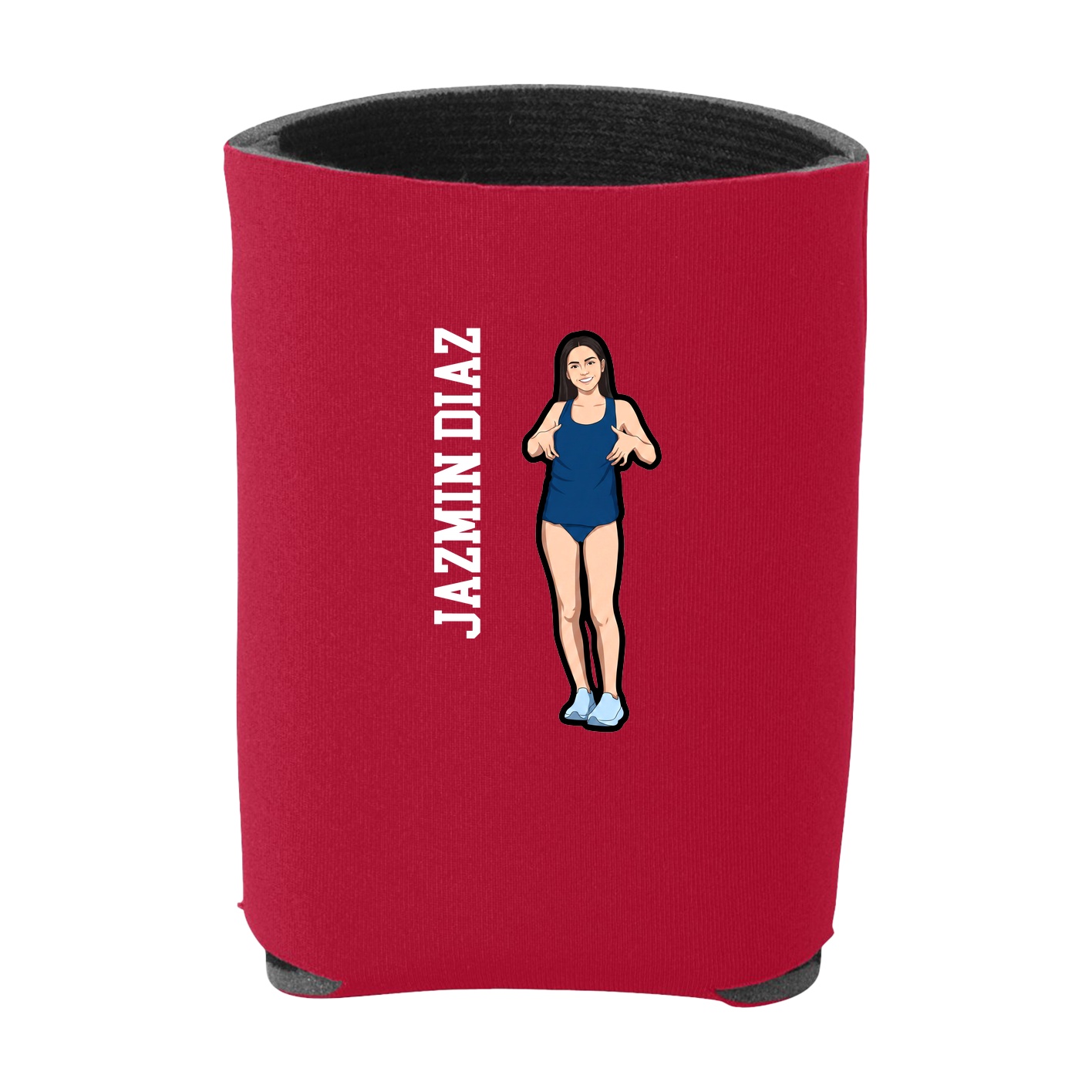 Can Holder — Name Vertical in Red
