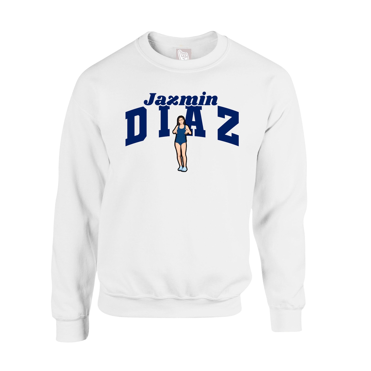 Fleece Crew — Signature Arch in White
