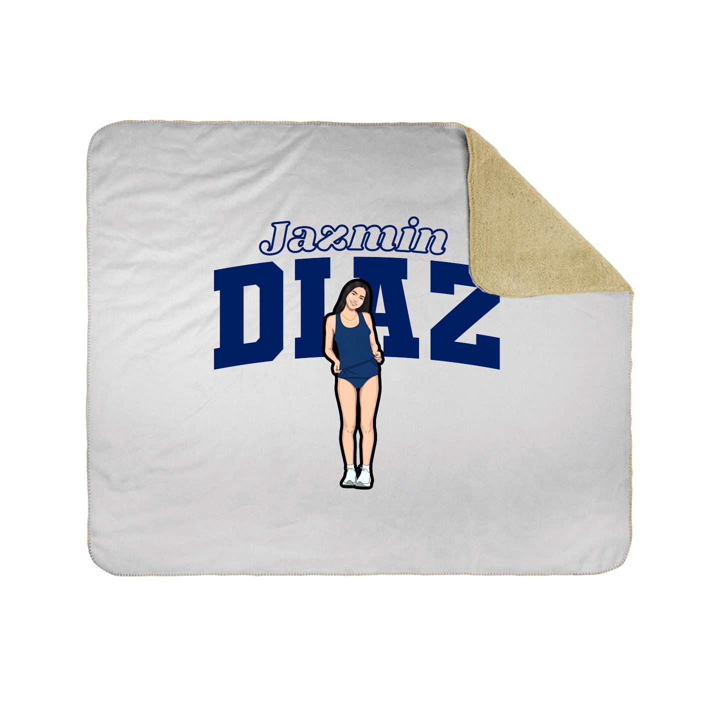 Throw Blanket — Name Arch in White