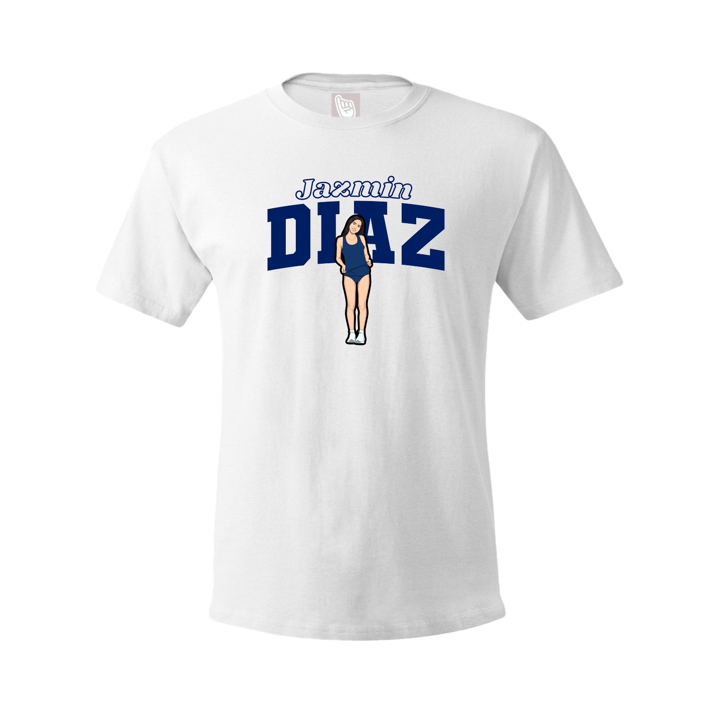 Youth Tee — Name Arch in White