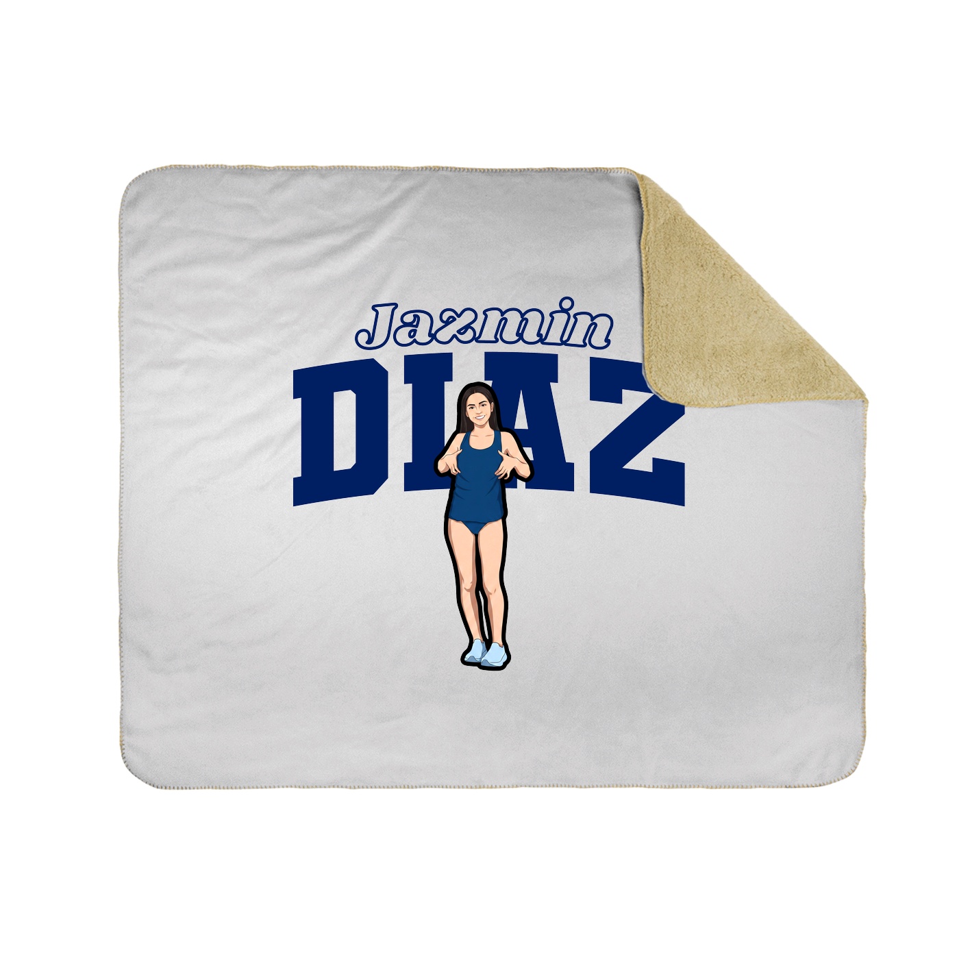 Throw Blanket — Name Arch in White