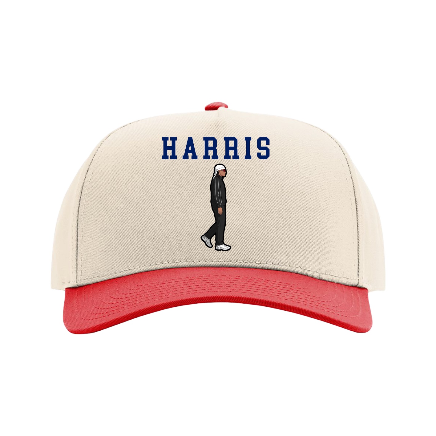 Full Fabric Five-Panel Champ Cap — Shirsey in Cream/Red