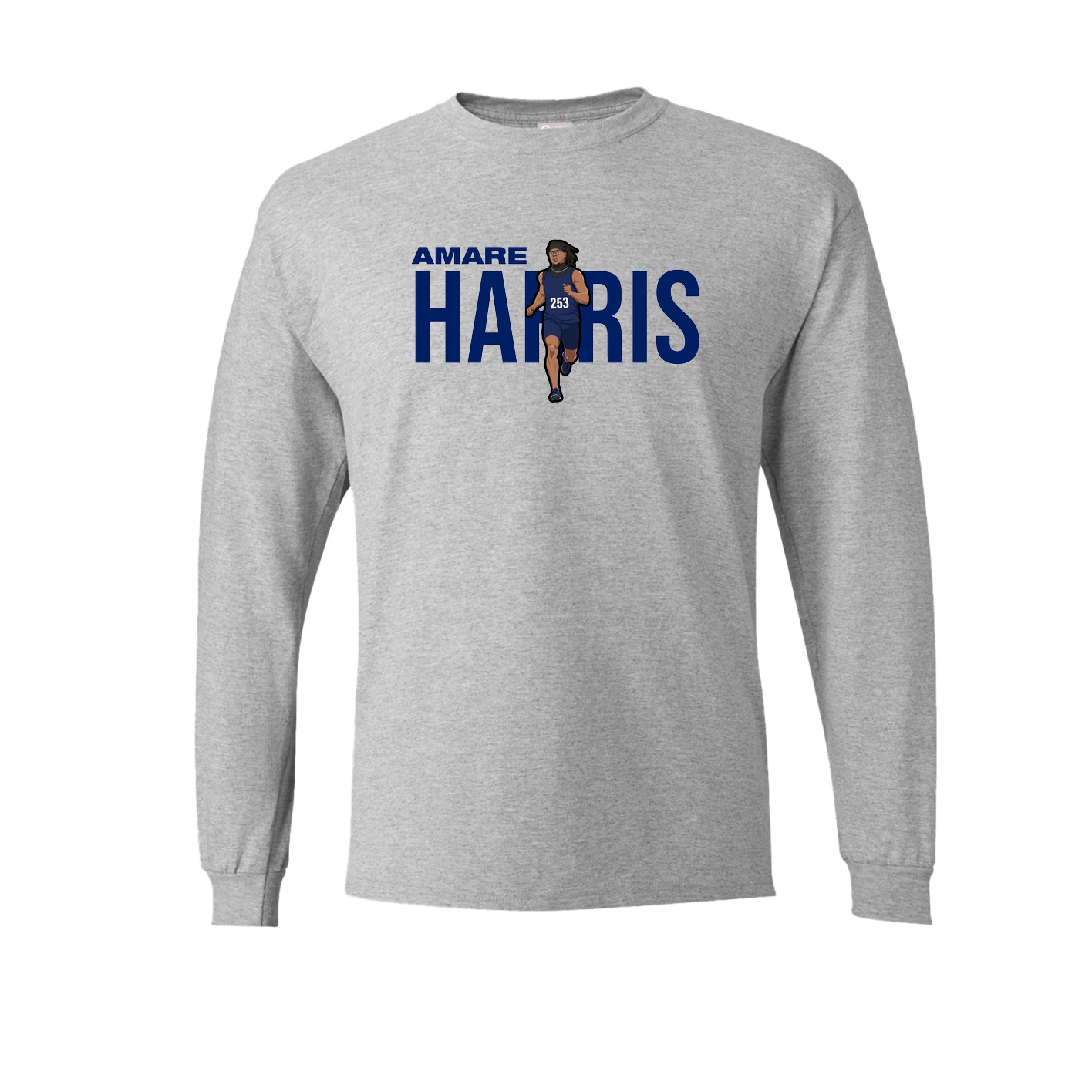 Long Sleeve Tee — Player Name in Grey