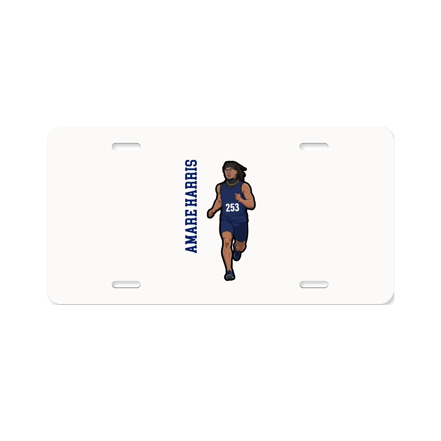 License Plate — Name Vertical in Classic