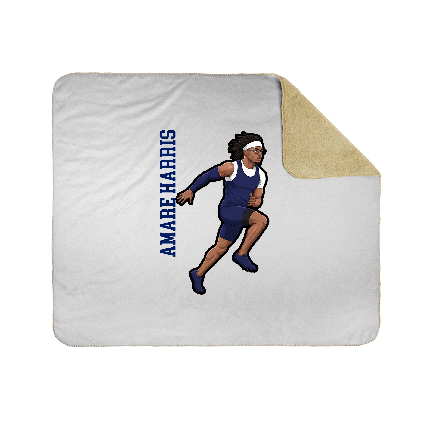 Throw Blanket — Name Vertical in White
