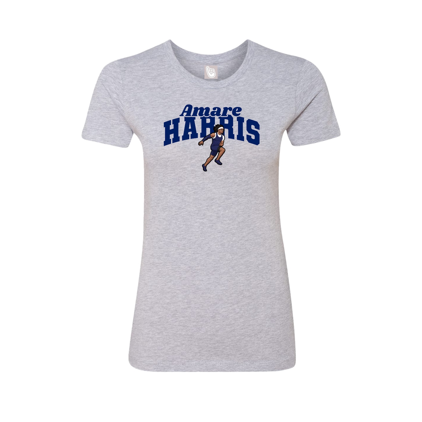 Fitted Women's Tee — Signature Arch in Grey