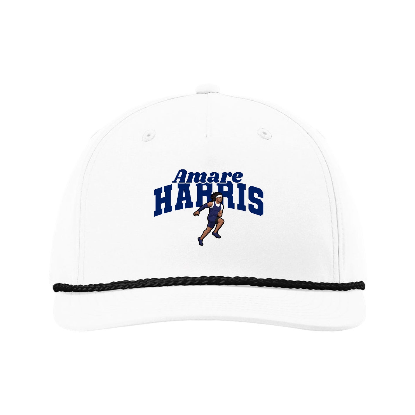Five-Panel Classic Rope Cap — Signature Arch in White