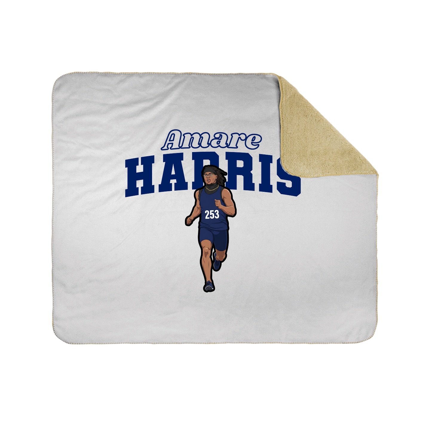 Throw Blanket — Name Arch in White