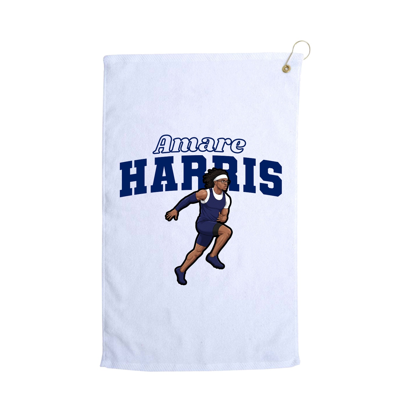 Golf Towel — Name Arch in White