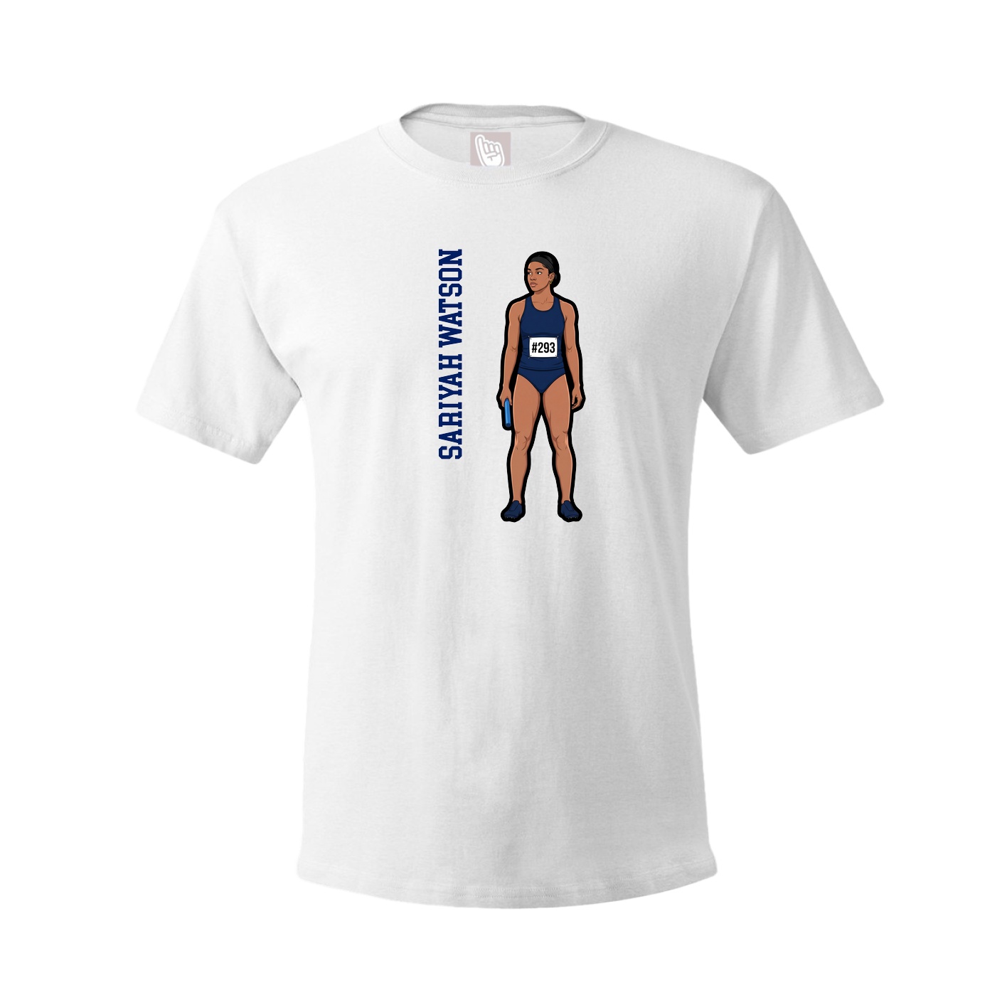 Tee — Name Vertical in White