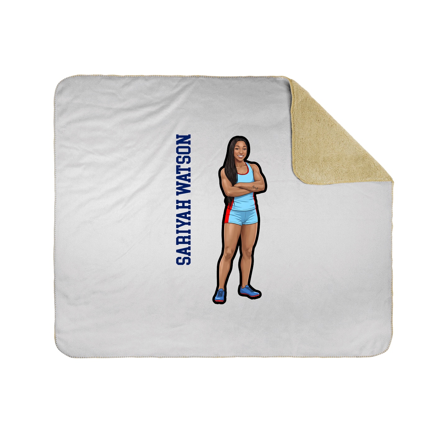 Throw Blanket — Name Vertical in White