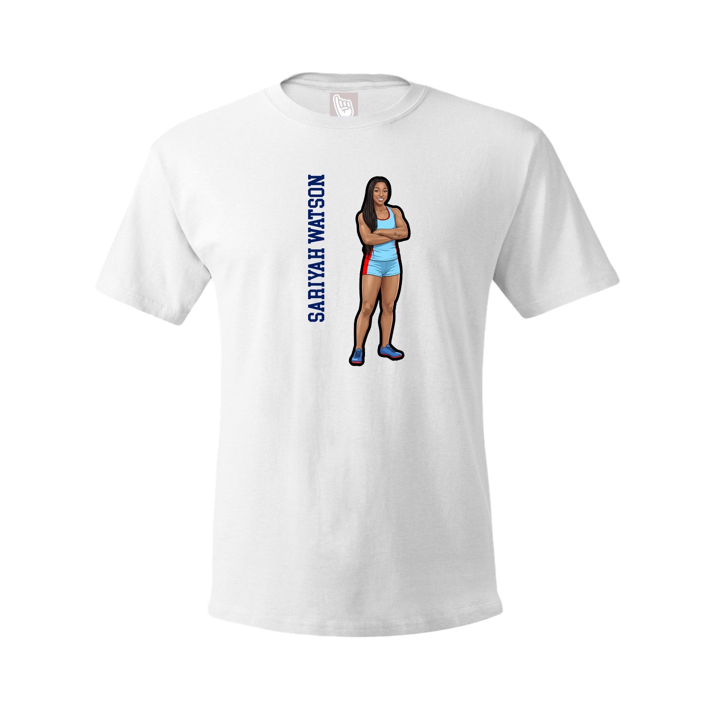 Youth Tee — Name Vertical in White