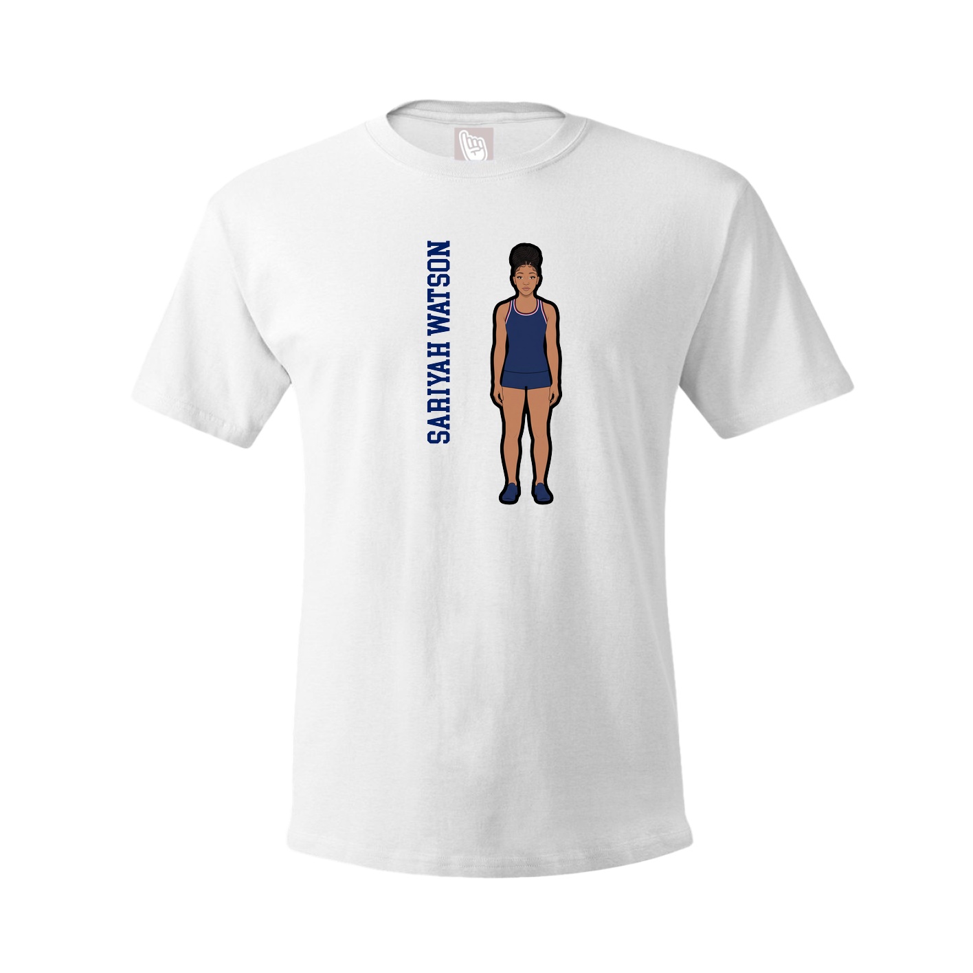Youth Tee — Name Vertical in White