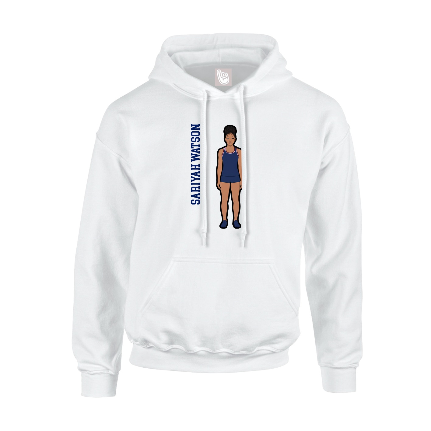 Youth Hoodie — Name Vertical in White