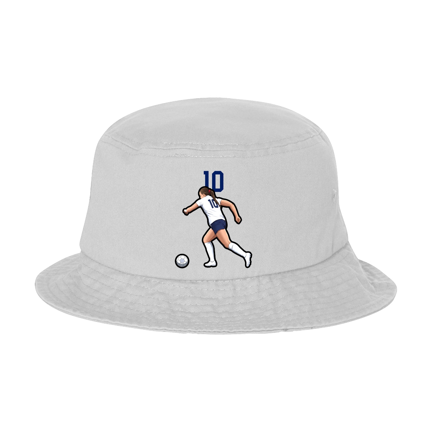 Bucket Cap — Number Top in White