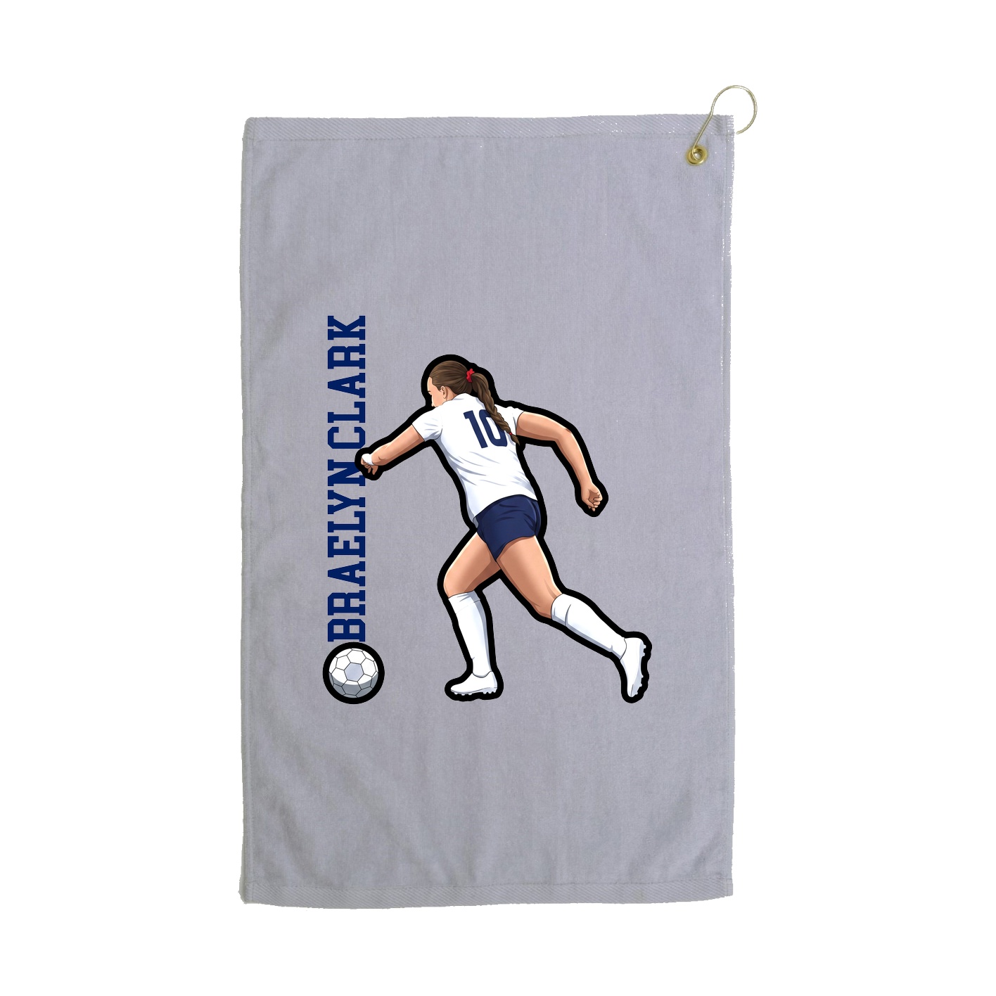 Golf Towel — Name Vertical in Grey