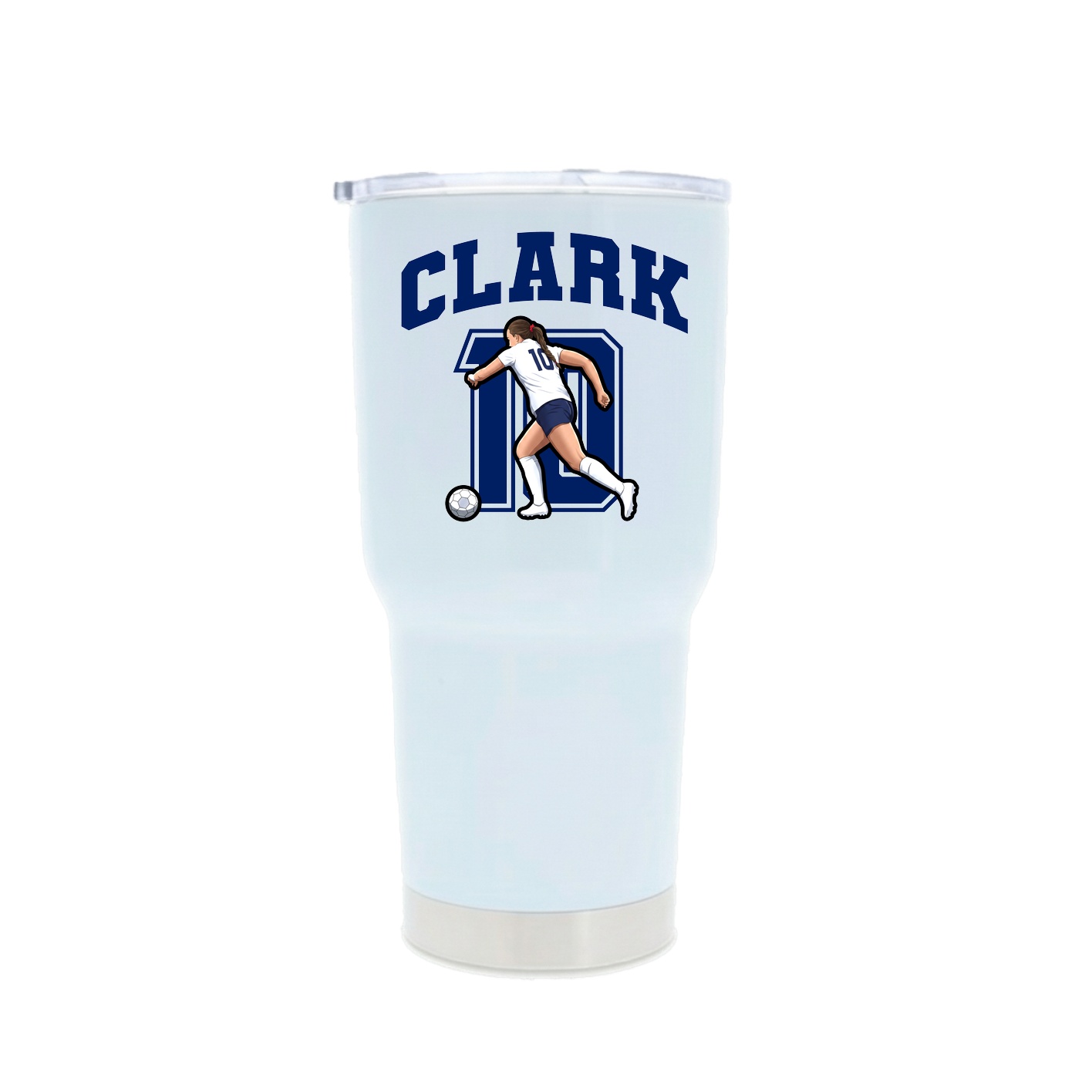 30oz Stainless Steel Tumbler — Number in White