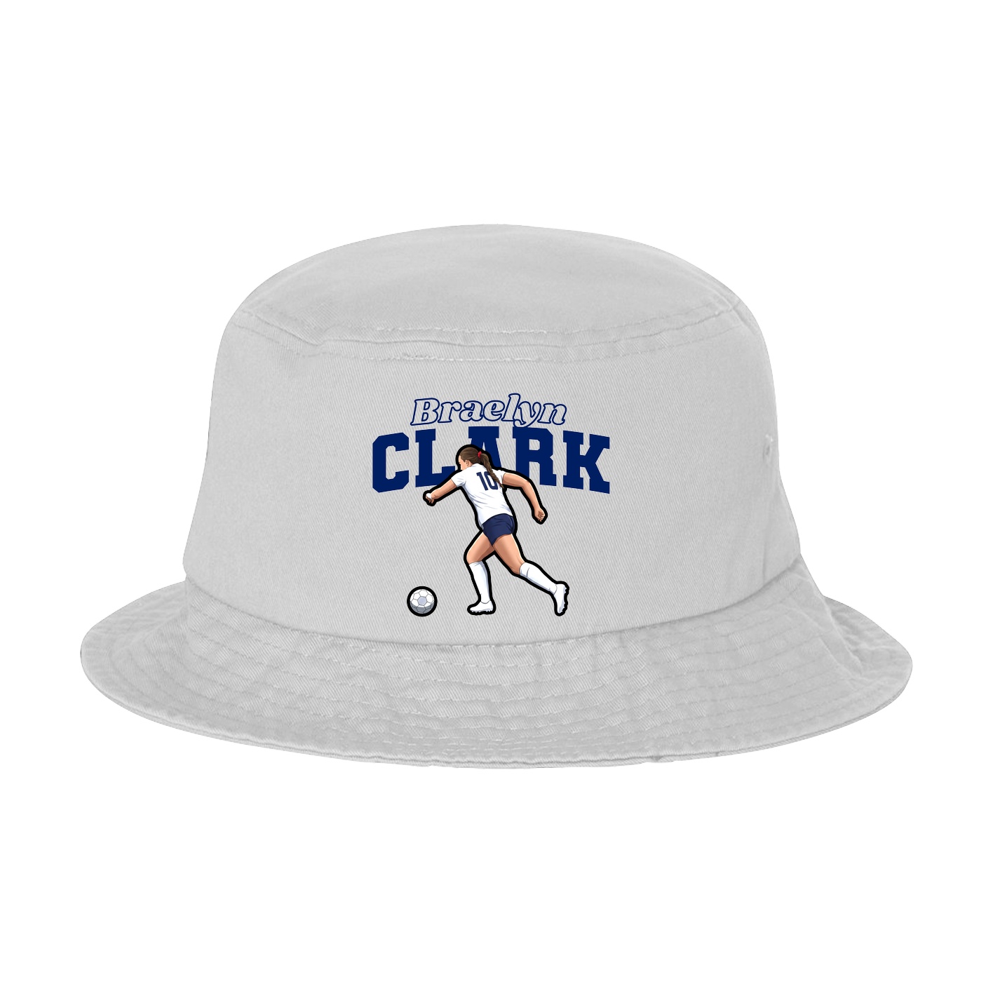 Bucket Cap — Name Arch in White