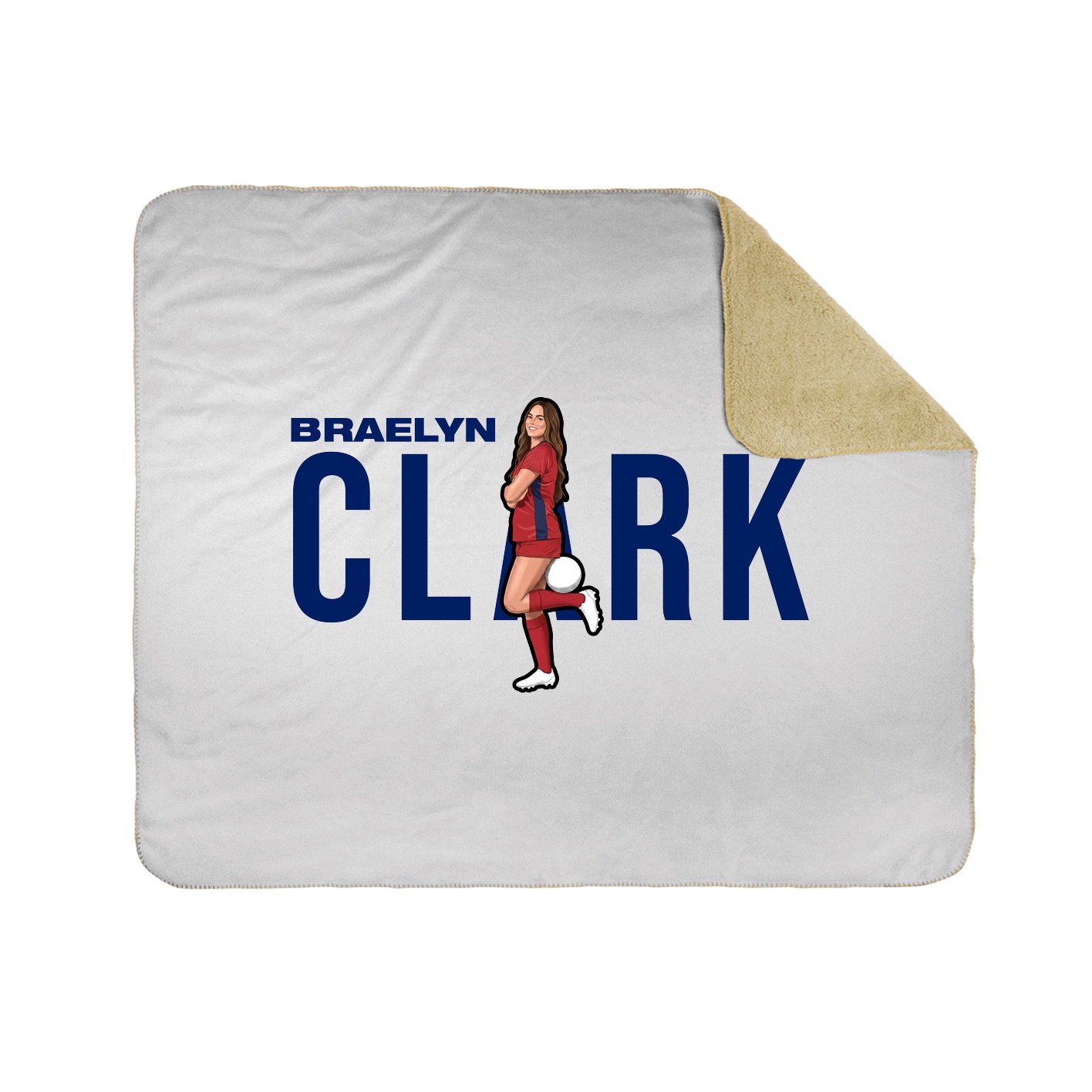 Throw Blanket — Player Name in White