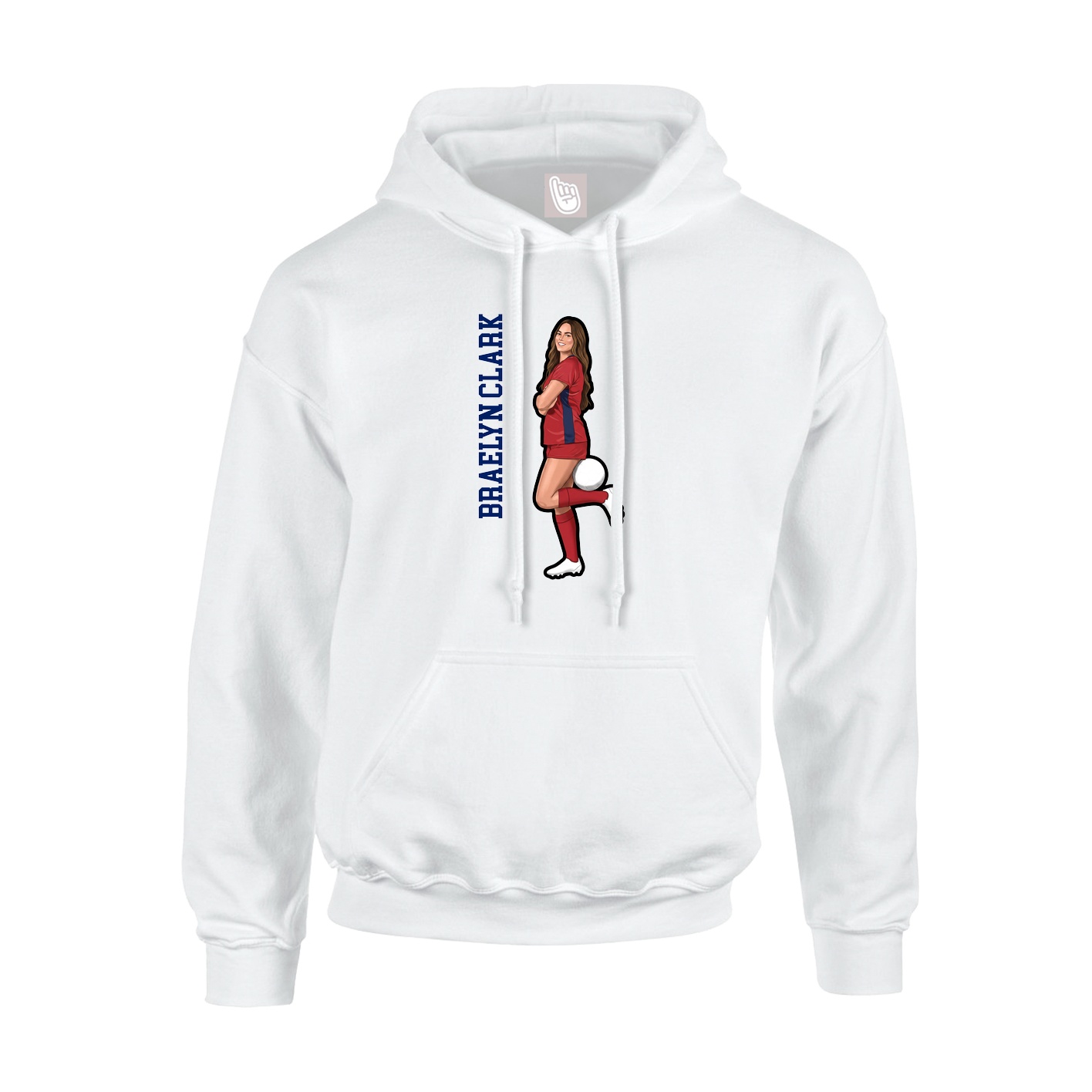 Hoodie — Name Vertical in White