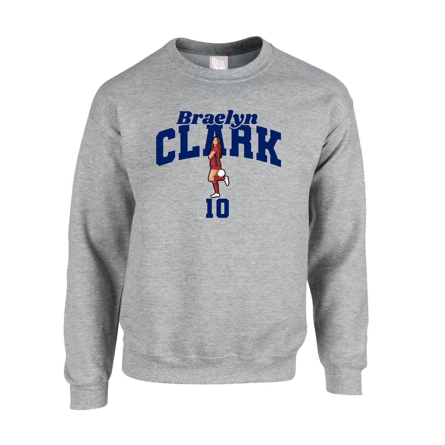 Fleece Crew — Signature Arch in Grey