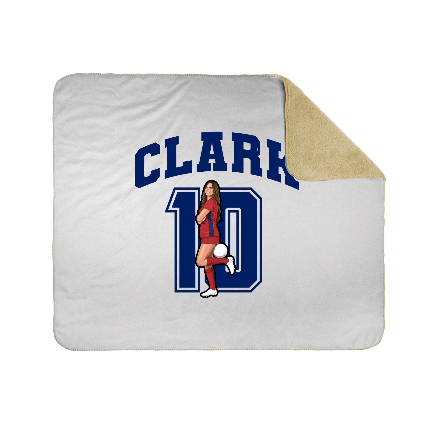 Throw Blanket — Number in White