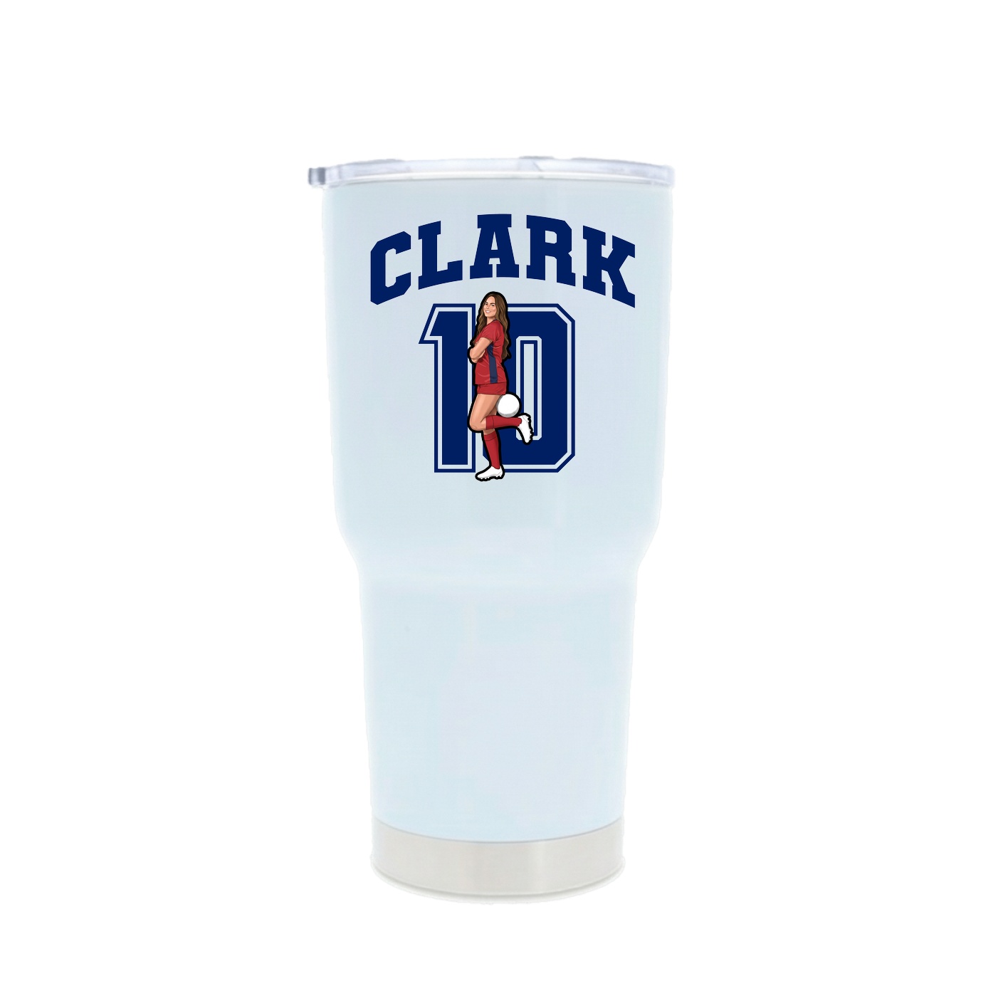 30oz Stainless Steel Tumbler — Number in White