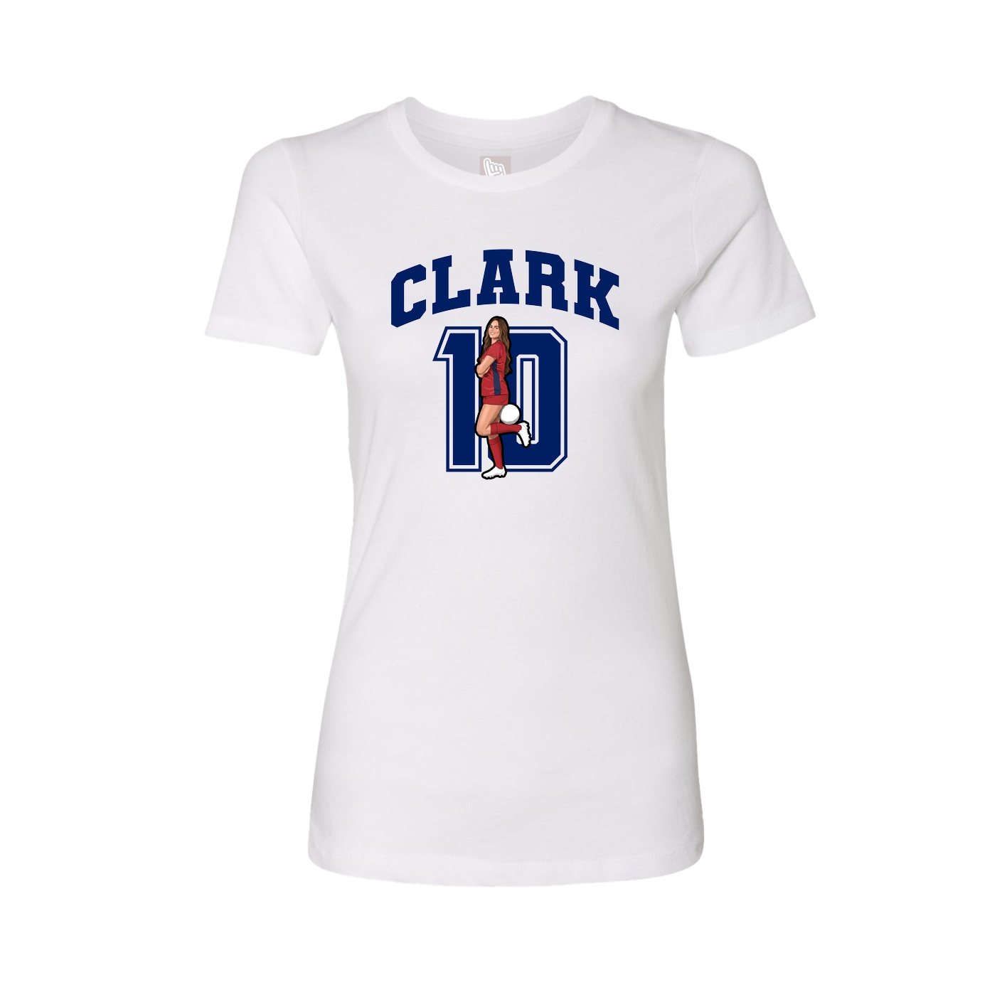 Fitted Women's Tee — Number in White