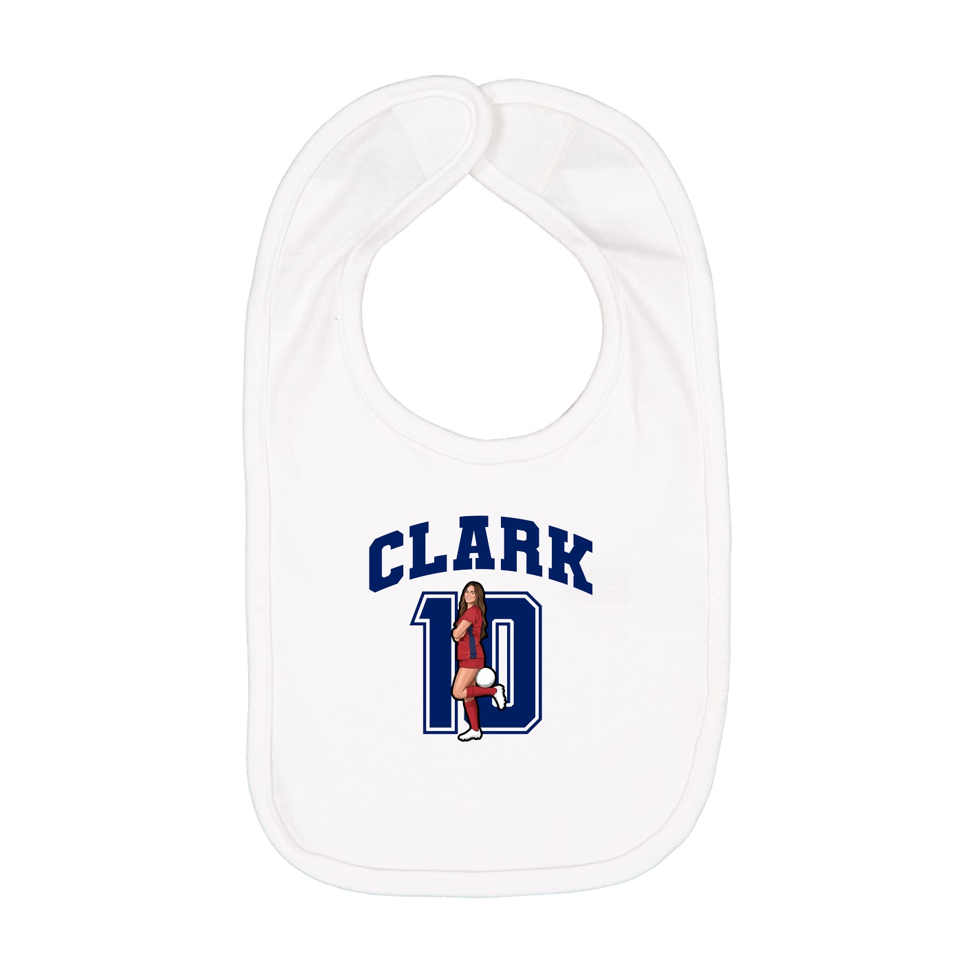 Infant Bib — Number in White