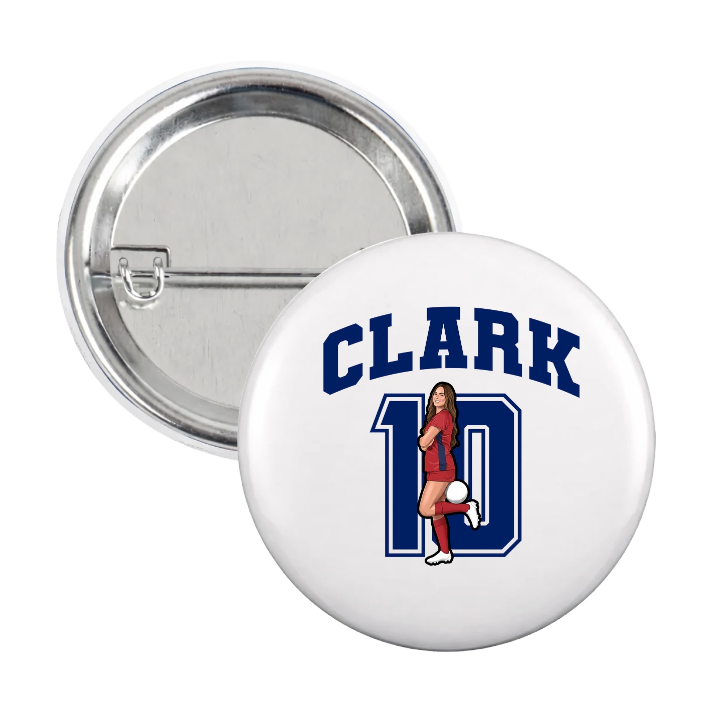 Game Day Button — Number in White