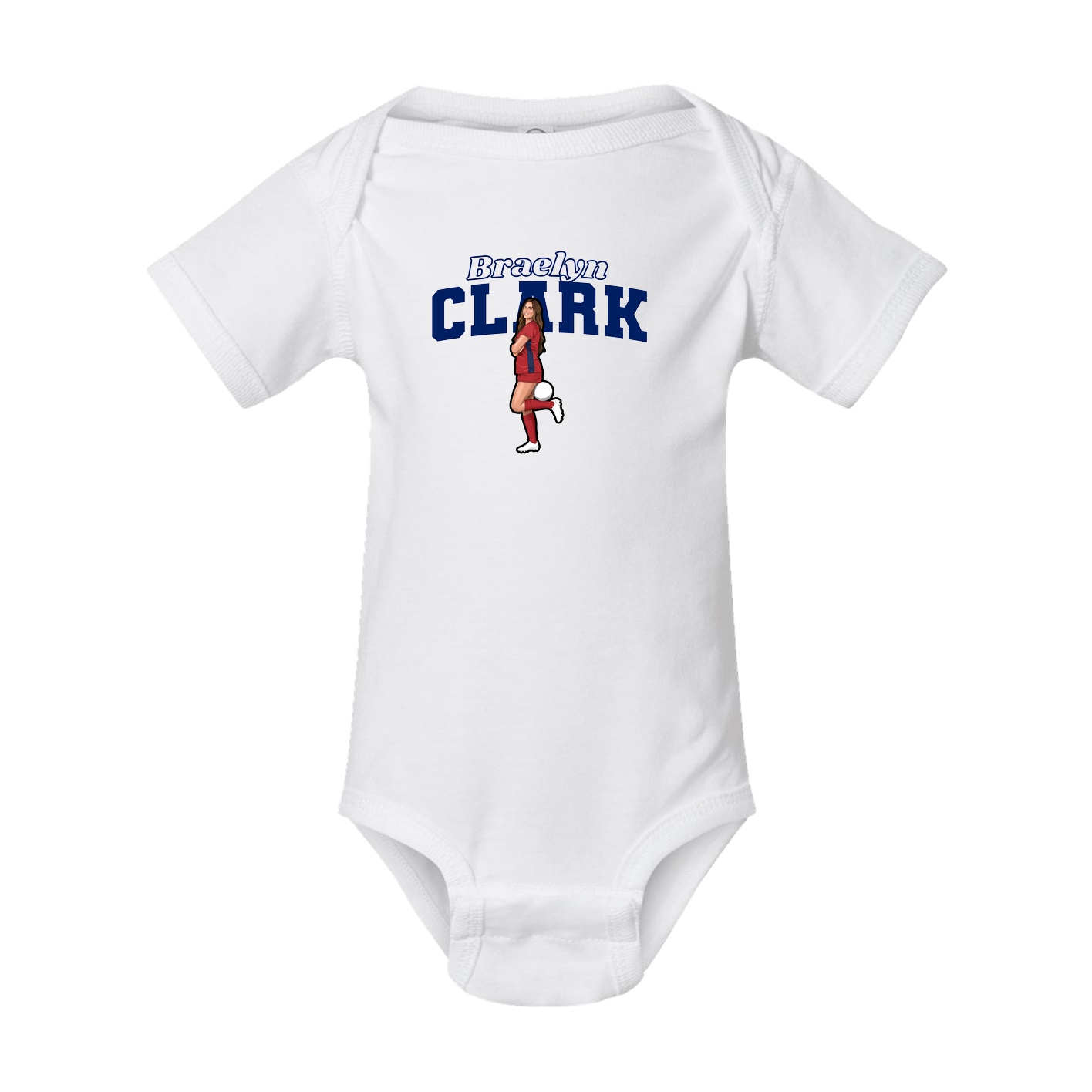 Baby Onesie — Name Arch in White