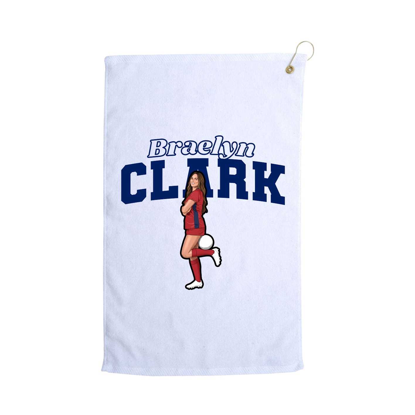 Golf Towel — Name Arch in White