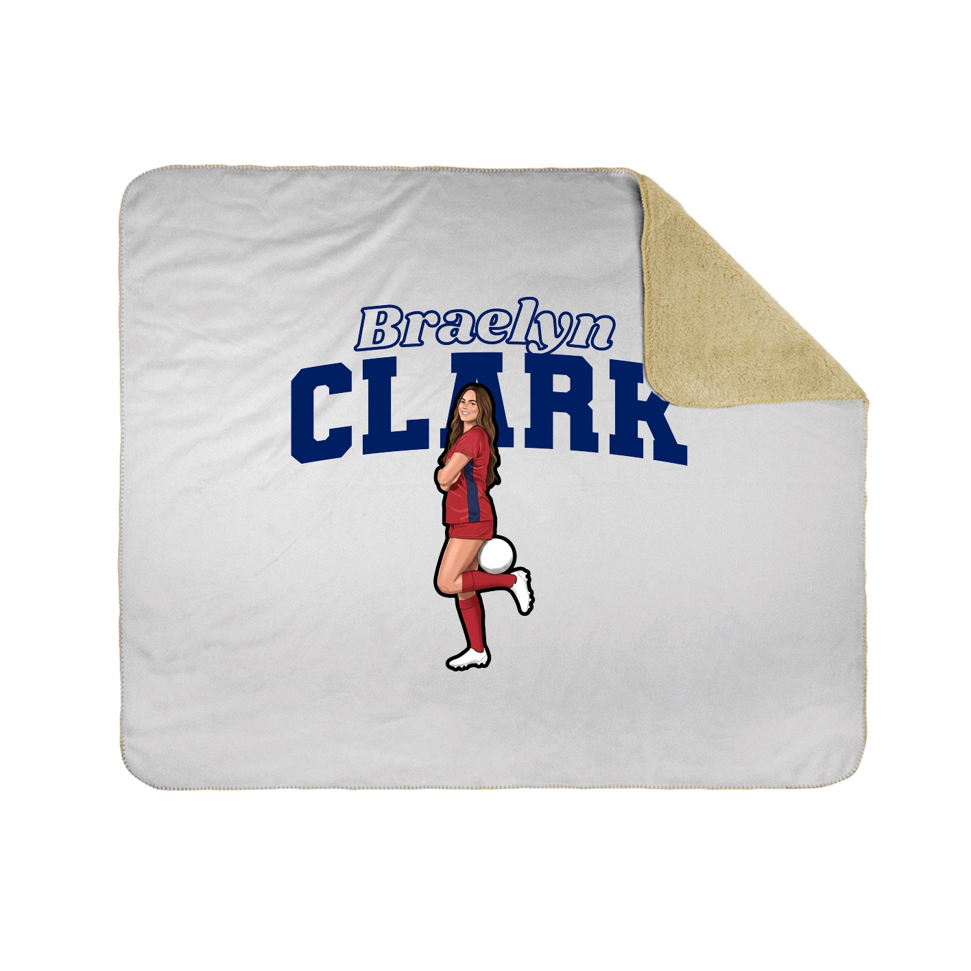 Throw Blanket — Name Arch in White
