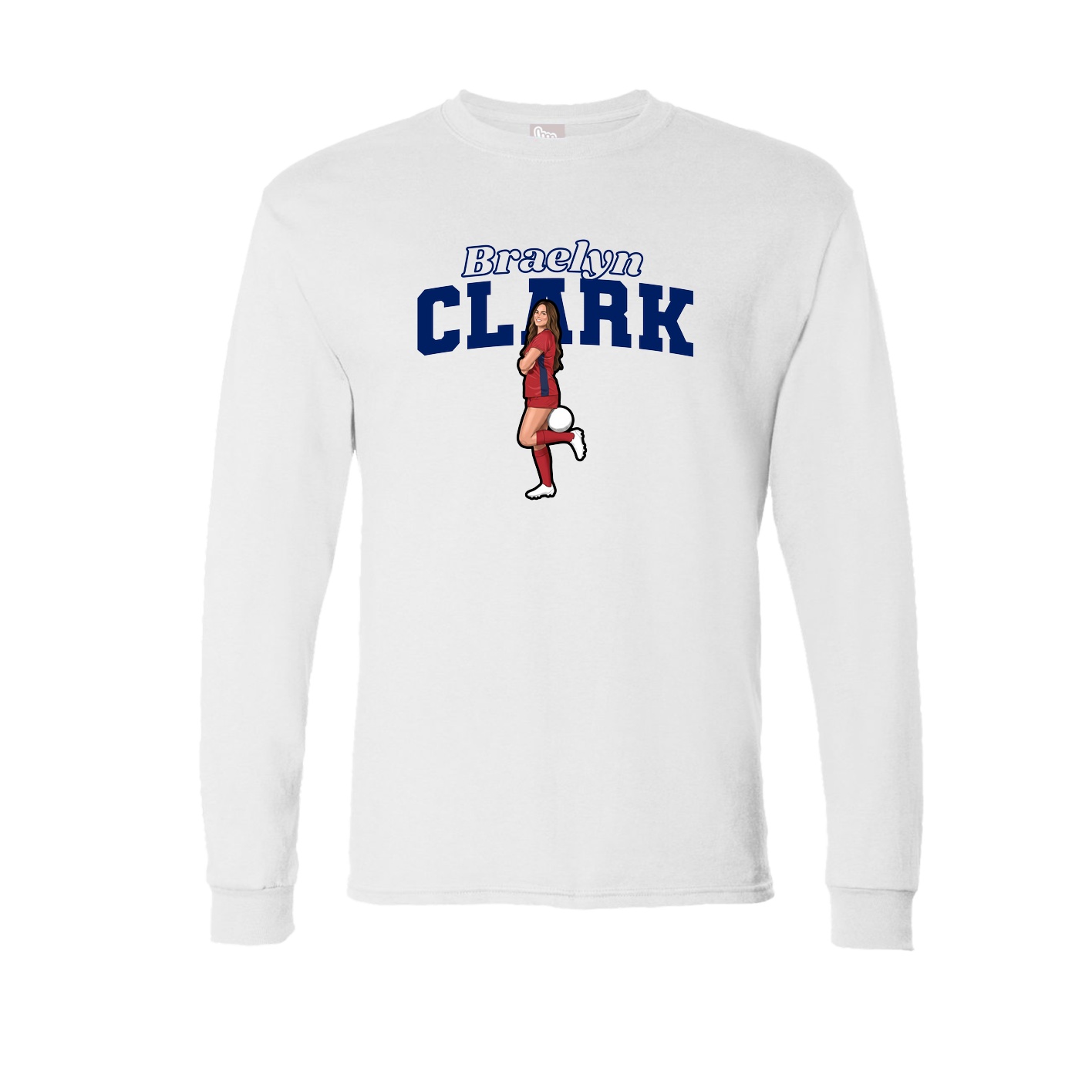 Long Sleeve Tee — Name Arch in White
