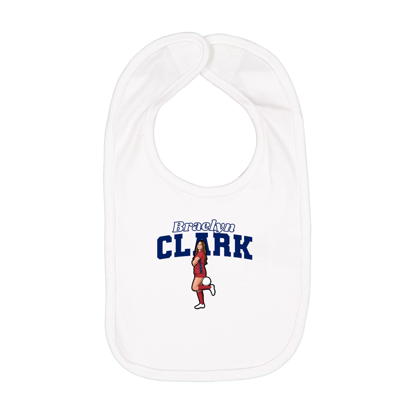 Infant Bib — Name Arch in White