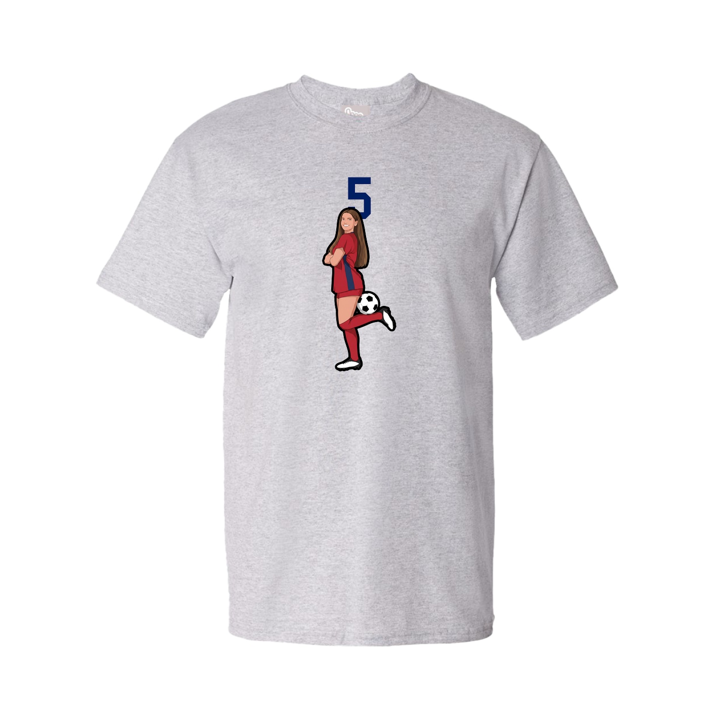Youth Tee — Number Top in Grey