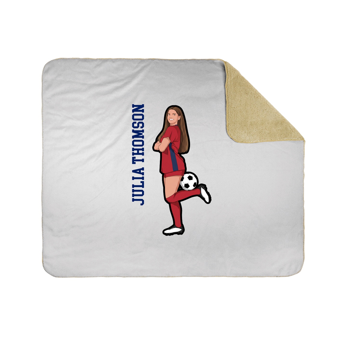 Throw Blanket — Name Vertical in White