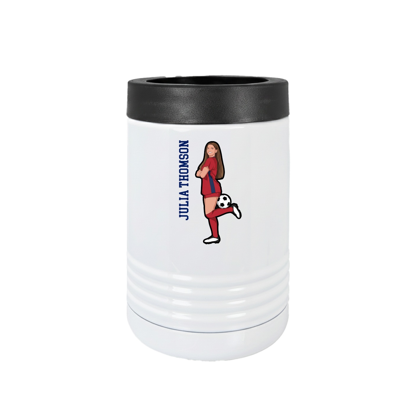 Beverage Holder — Name Vertical in White