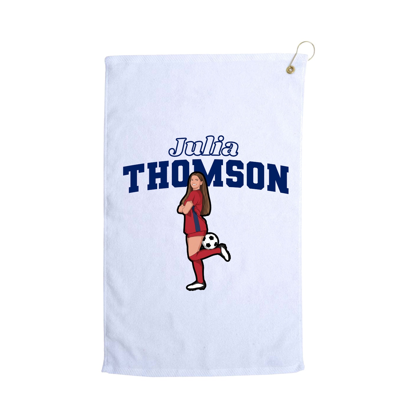 Golf Towel — Name Arch in White