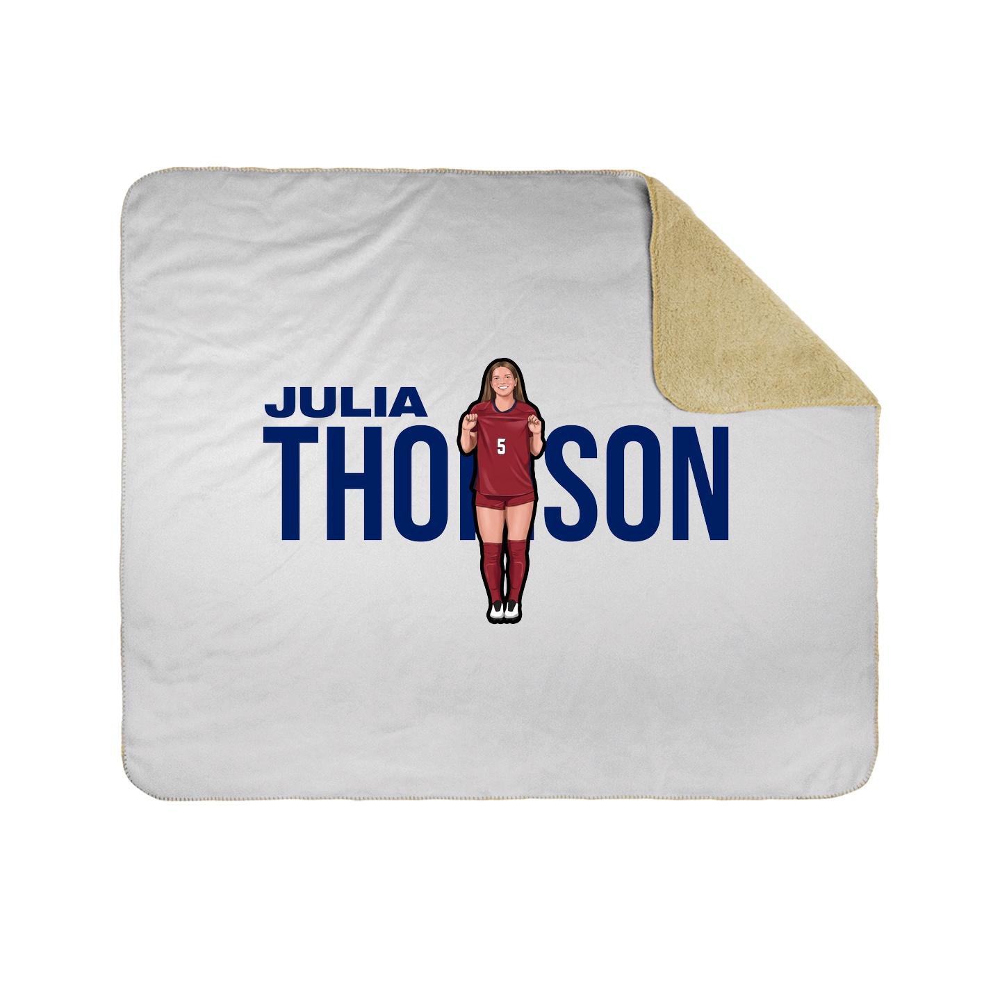 Throw Blanket — Player Name in White
